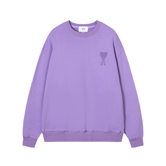 AMI Classic Logo Crewneck Hoodie Purple