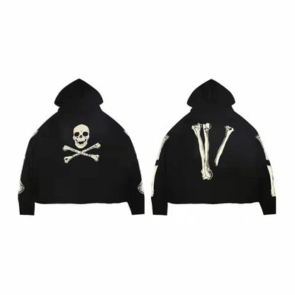 VLONE Skeleton Print Hoodie Black