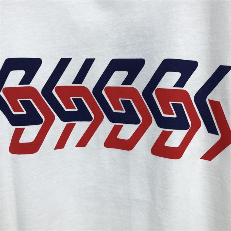 GUCCI COTTON JERSEY T-SHIRT WITH GUCCI MIRROR PRINT – GGS016