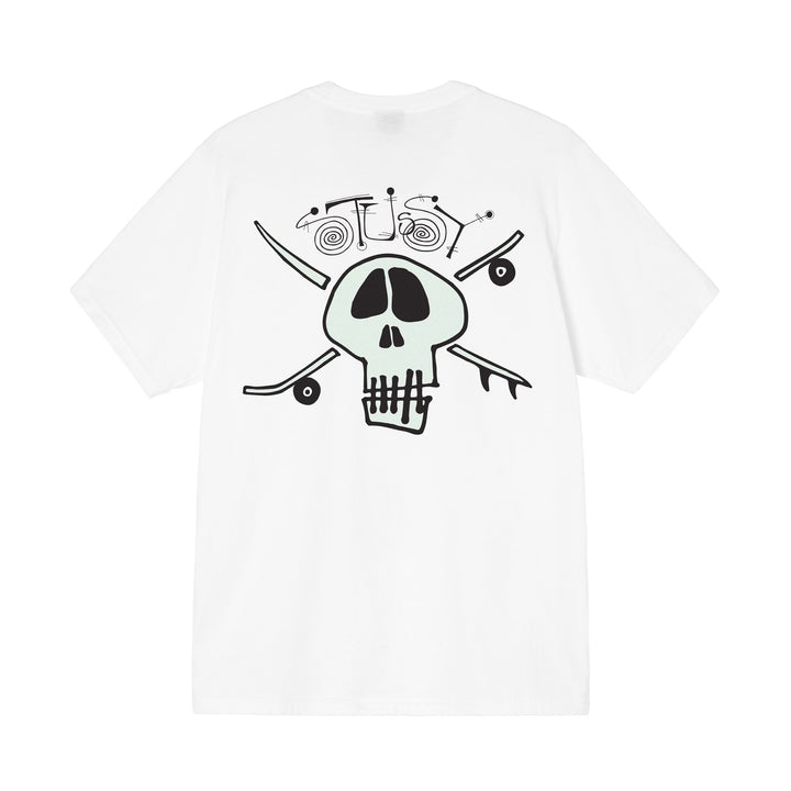 STUSSY 21HO SURF SKATE SKULL TEE