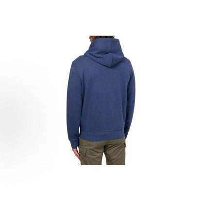 Ralph Lauren SS24 Small Spur Embroidered Logo Cotton Blend Hooded Zip Long Sleeve Sweatshirt for Men, Blue