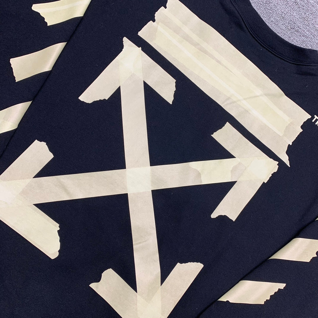 Off-White tape arrow print hoodie black