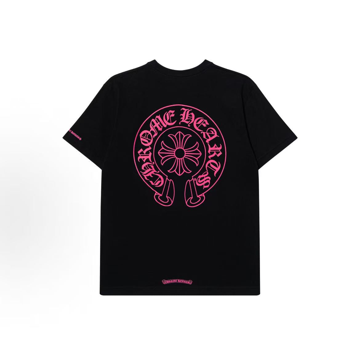 Chrome Hearts Horse Hoof Cross Embroidery Round-neck Pullover Short-Sleeve T-shirt (For Both Men and Women) - Black
