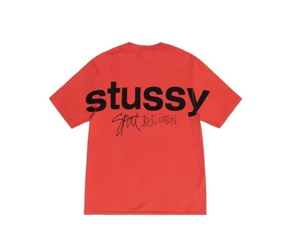 STUSSY HOLLOW LOGO TEE RED