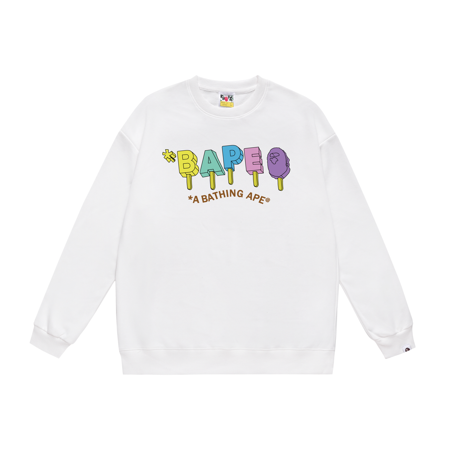 A Bathing Ape 3D Letters Print Hoodie White