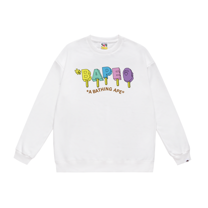 A Bathing Ape 3D Letters Print Hoodie White