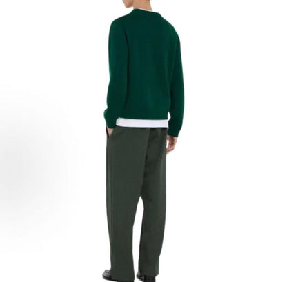 GUCCI: Embroidered Pattern Knitted Wool Pullover with Slouchy Shoulder Design - Sweater for Men
