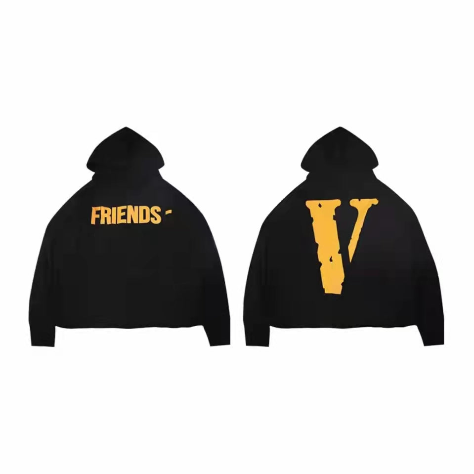 VLONE Logo Print Hoodie Orange/Black