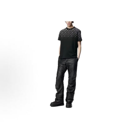 LOUIS VUITTON FW23 Gradient Logo Print Pullover Round-neck Short-sleeved T-shirt for Men - Black