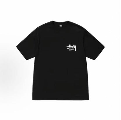 Stussy SS25 Taiwan-exclusive logo letter print loose round-neck comfortable casual short-sleeved American retro T-shirt. Men's and women's versions available.