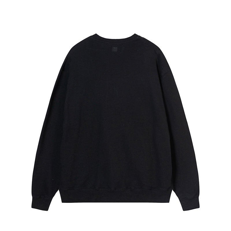 AMI  Small Logo Crewneck Hoodie Black
