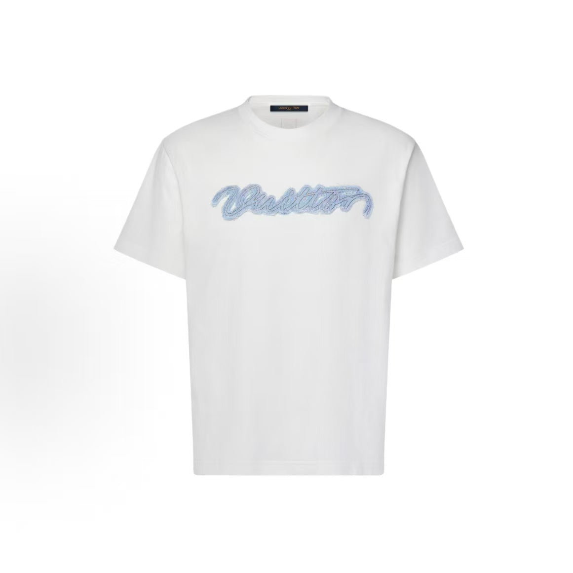 LOUIS VUITTON FW26 Round-neck Denim Logo Short-Sleeved Letter Print T-Shirt for Men