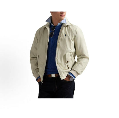Ralph Lauren Logo Point Collar Zip Long-Sleeved Jacket Coat for Men - Gray