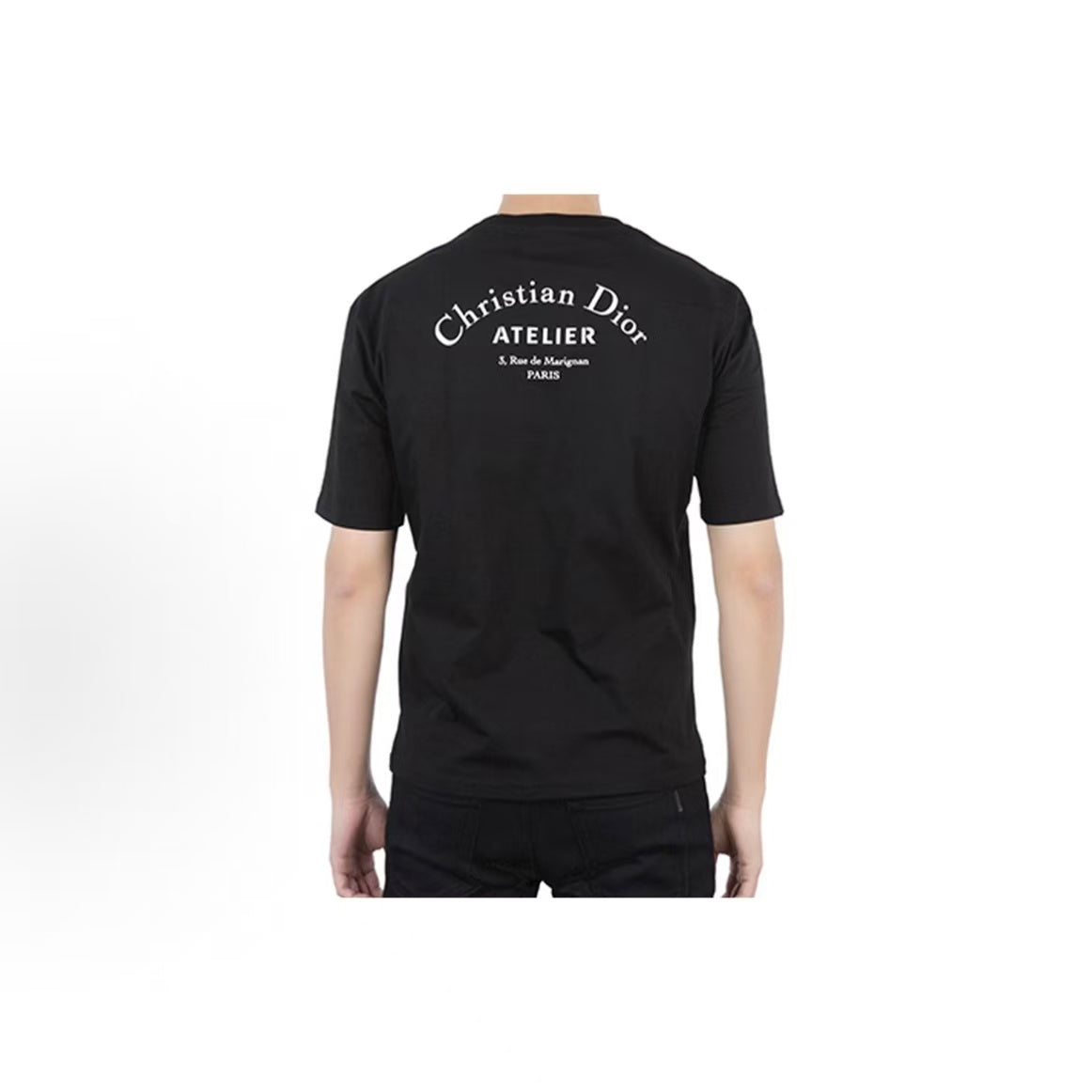 DIOR (Dior) SS20 "Christian Atelier" Logo Round-neck Short-sleeved T-shirt - Men's and Women's style are the same. Black color.