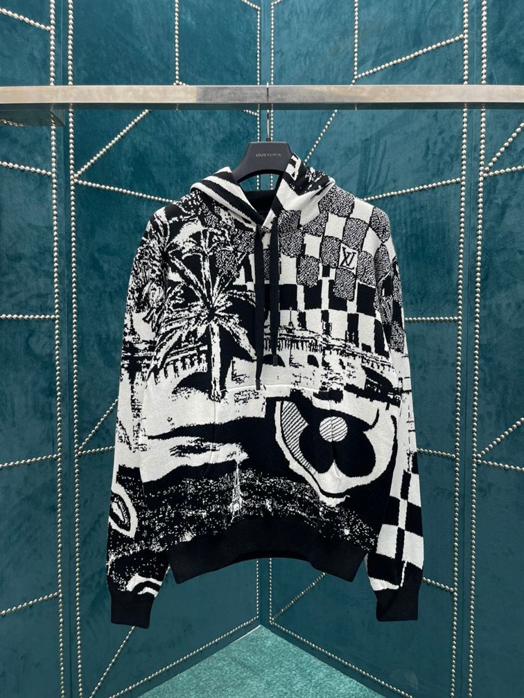 LOUIS VUITTON PARISIAN COLLAGE JACQUARD HOODIE – LH060