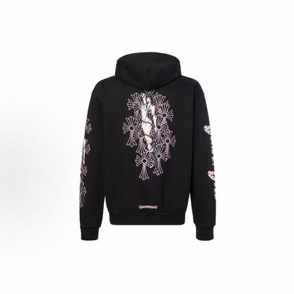 Chrome Hearts Doll Series Letter Print Zip-Up Long Sleeve Jacket, Unisex, Black