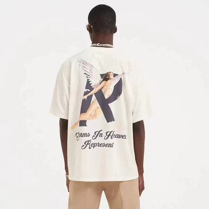 REPRESENT ANGEL PRINT TEE BEIGE