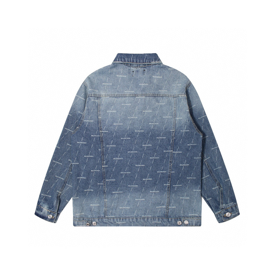 Balenciga logo jacket lx9922 blue