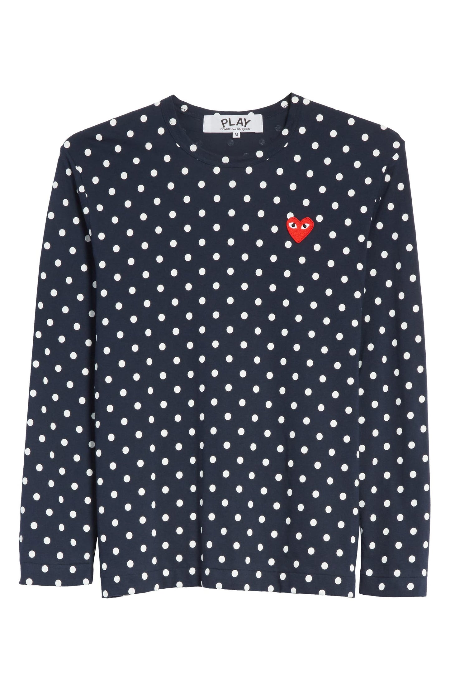 Dot Print Long Sleeve Crewneck T-Shirt