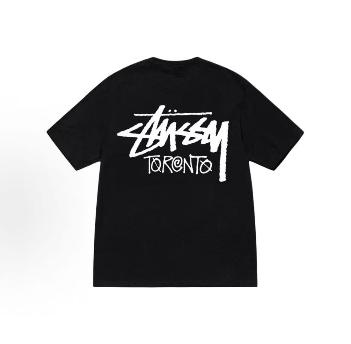 Stussy Toronto Limited Edition Collection Short Sleeve T-Shirt with English Logo on Back (Same Style for Both Men and Women)