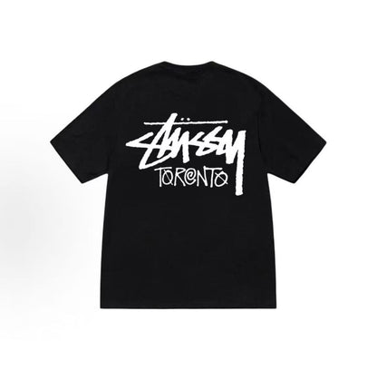 Stussy Toronto Limited Edition Collection Short Sleeve T-Shirt with English Logo on Back (Same Style for Both Men and Women)