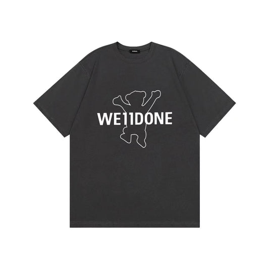WE11DONE Bear Print Tee Grey