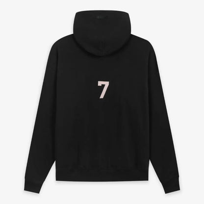 FOG FEAR OF GOD Season 7 main line flocked ABC letter hoodie casual loose sweatshirt black