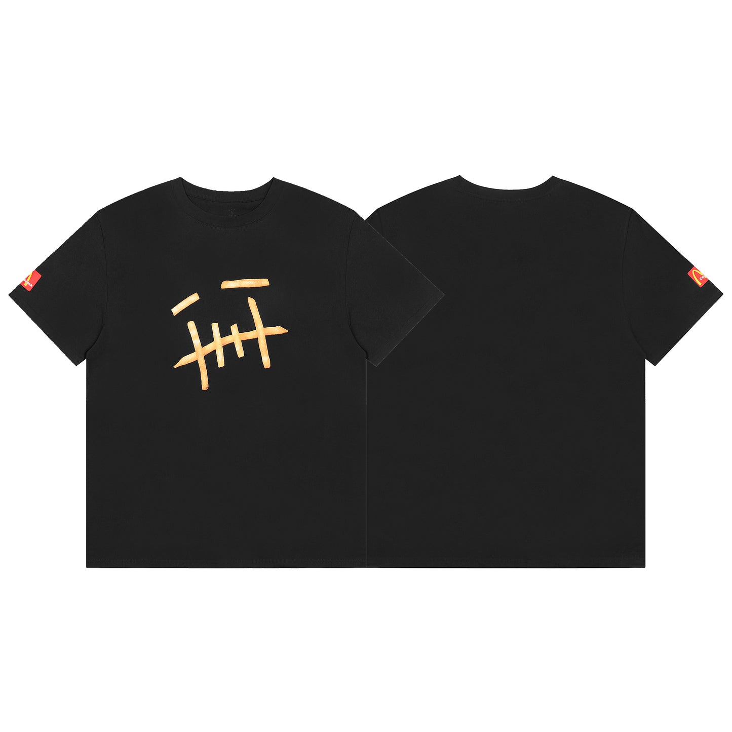 Travis Scott Fries Print T shirt Black