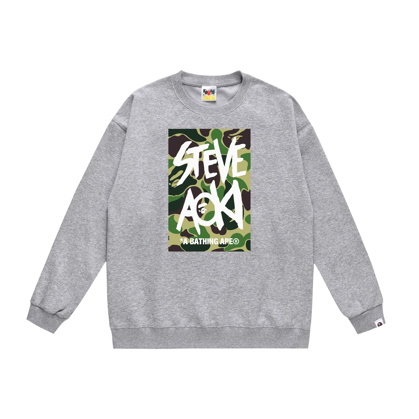 A Bathing Ape Steve Aoki Print Hoodie Grey