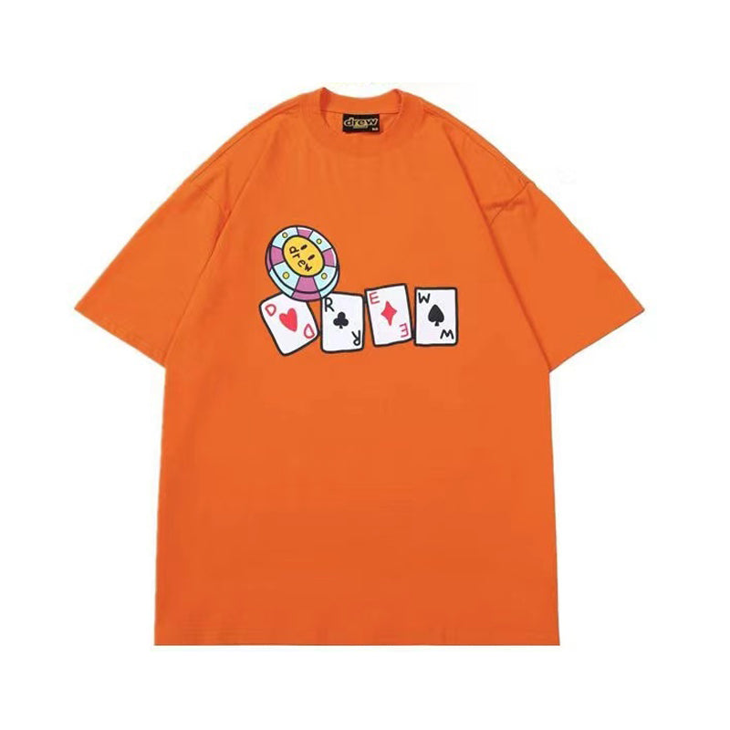 Drew House Chips Short Sleeve Cotton T-Shirt Orange