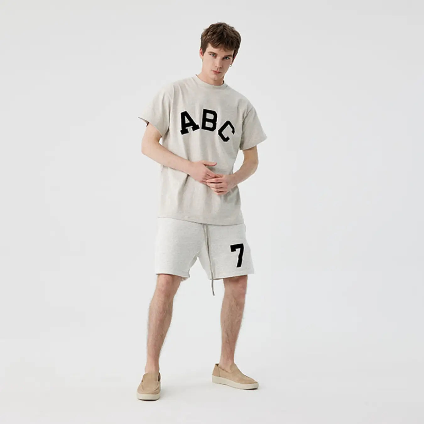 FOG FEAR OF GOD Season 7 main line ABC letter loose T-shirt gray
