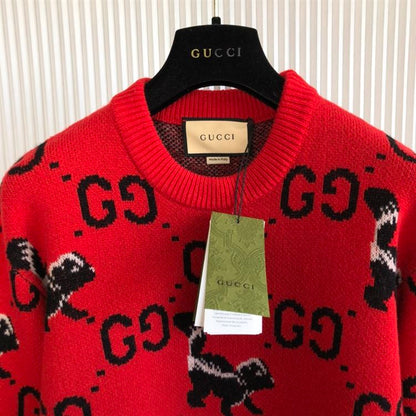 GUCCI GG AND SKUNK WOOL KNIT SWEATER – GCK012