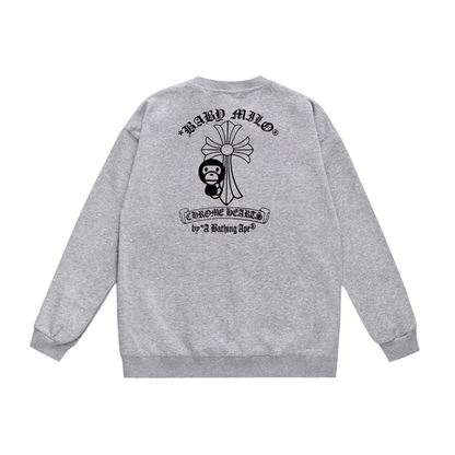 A Bathing Ape Horseshoe Print Hoodie Grey