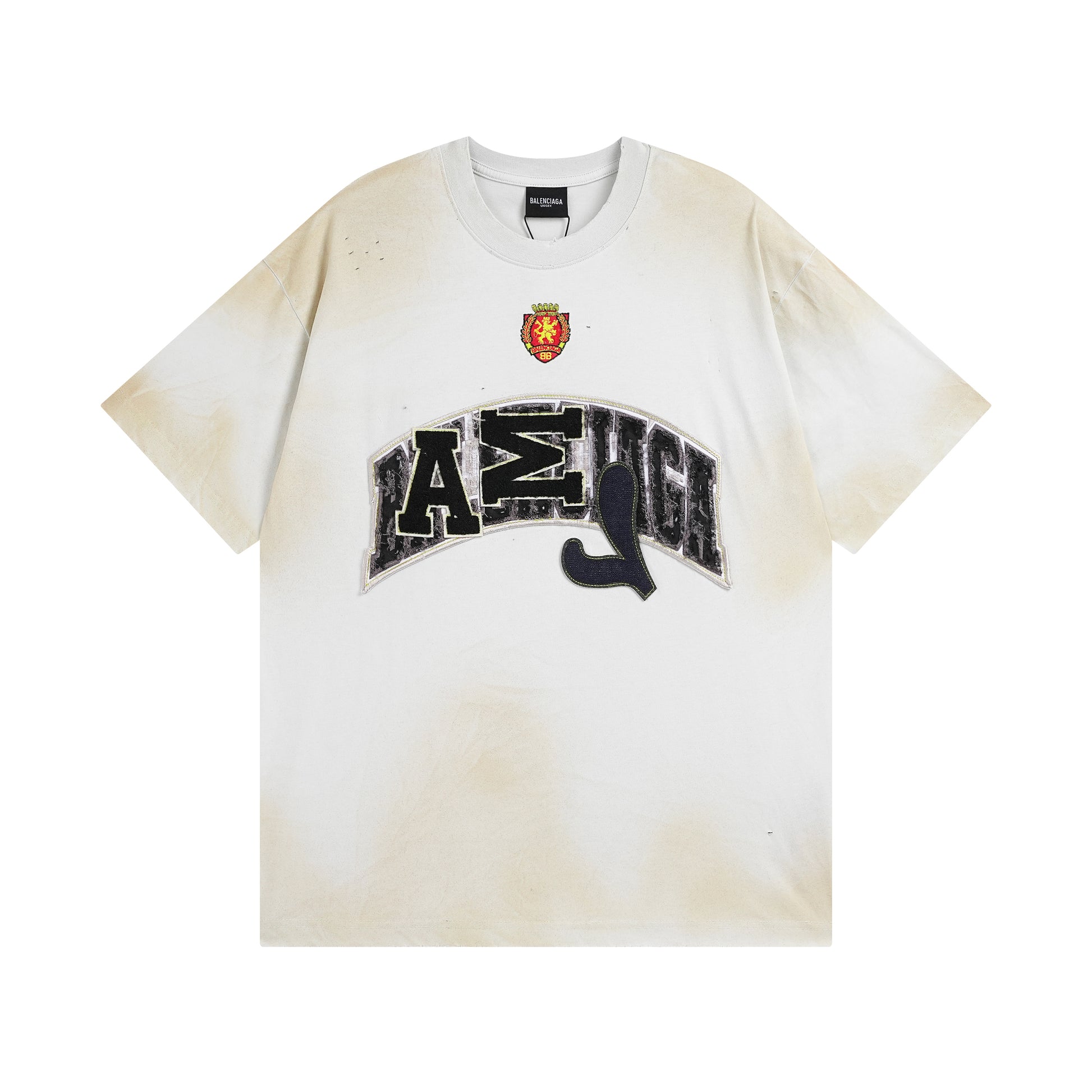 Balenciga logo tee distressed style white