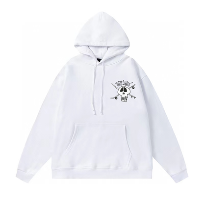 STUSSY SKULL PRINT HOODIE WHITE