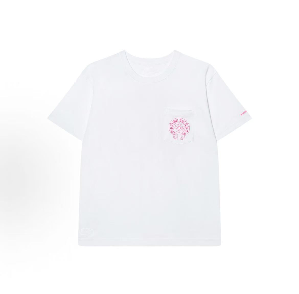Chrome Hearts Horse Hoof Contrasting Color Logo Printed Round-neck Short-sleeved T-shirt (For Both Men and Women)