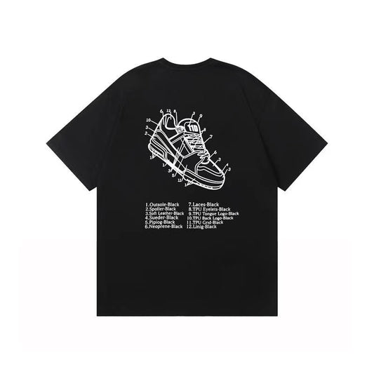 WE11DONE Shoe Print Tee Black