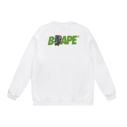 A Bathing Ape Letter Logo Print Hoodie White