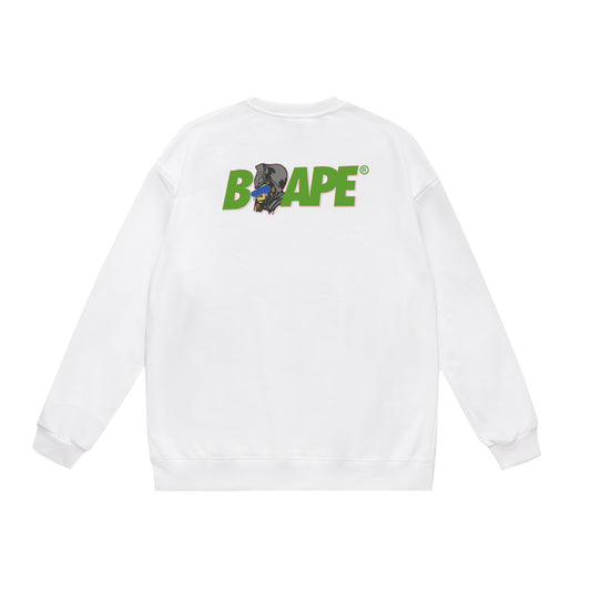 A Bathing Ape Letter Logo Print Hoodie White