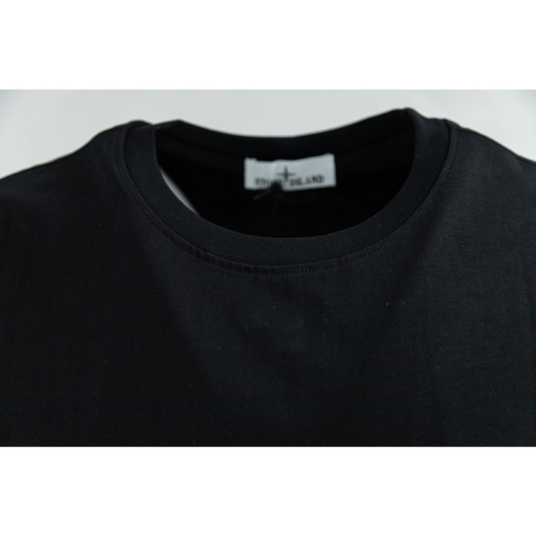 Stone Island Logo Tee With ArmbandIn Black