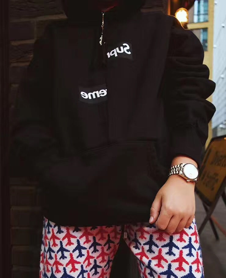 Supreme ×CDG Box Logo Hoodie Black