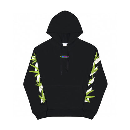 Off-White bamboo arrow print hooded sweater black