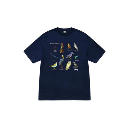STUSSY BIRD PRINT TEE NAVY
