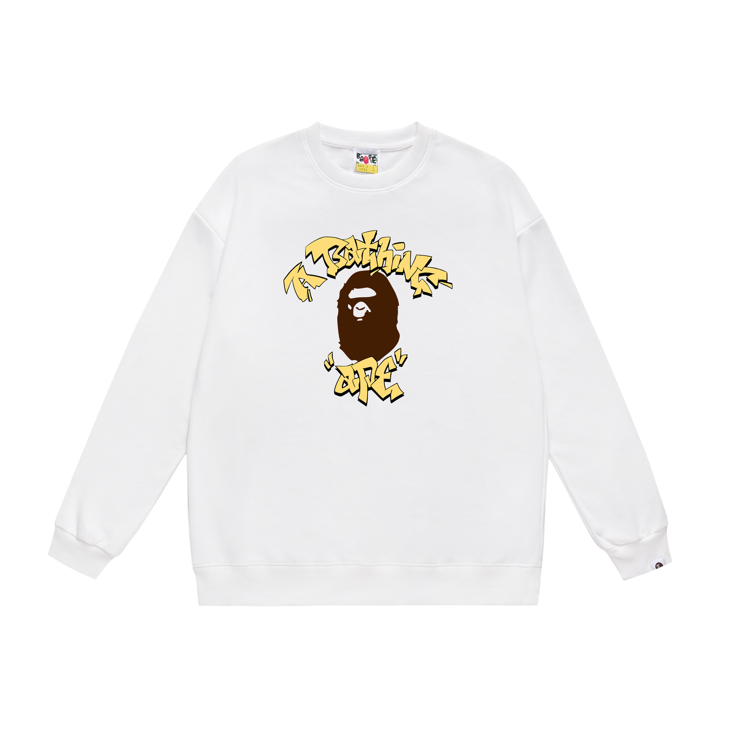 A Bathing Ape College Graffiti Letters Print Hoodie White