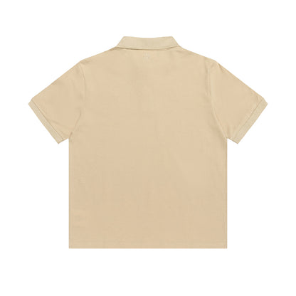 AMI Small Logo Short Sleeve Shirt Brown