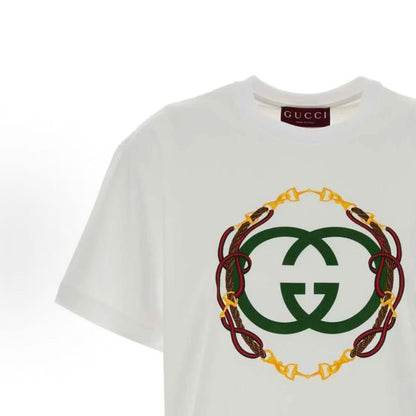 GUCCI: Early Spring Resort Women's Ready-to-Wear Collection - Round-neck Embroidered Print Cotton Knit T-Shirt - Women's Style - SS26