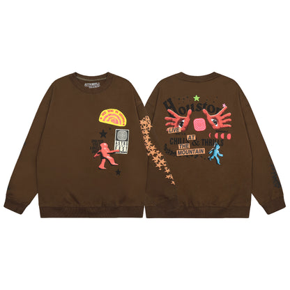 Travis Scott At The Moutain  Print Hoodie Brown