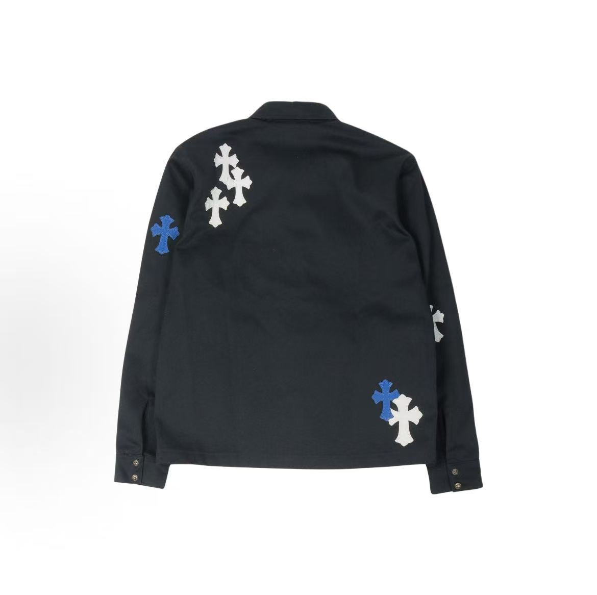 Chrome Hearts cotton cross stitch long sleeved shirt for men