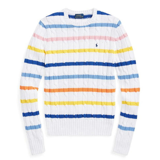 Ralph Lauren Julianna Crewneck Sweater White Multi