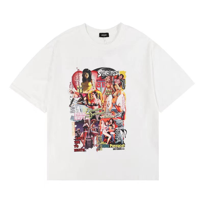 WE11DONE Advertising Poster Printing Tee White